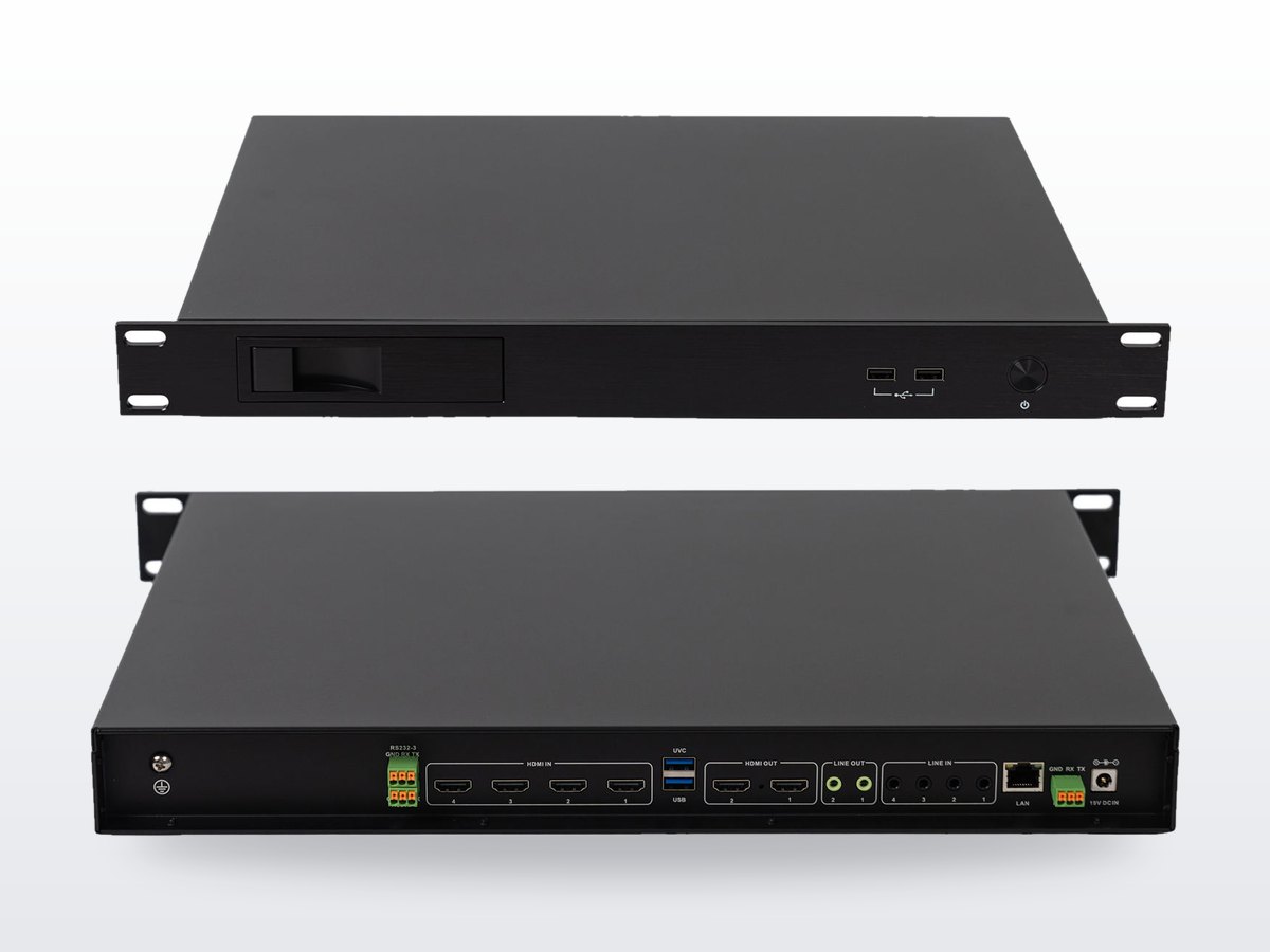 ENT-REC4K4 4K recording streaming and directing host, 1U rack